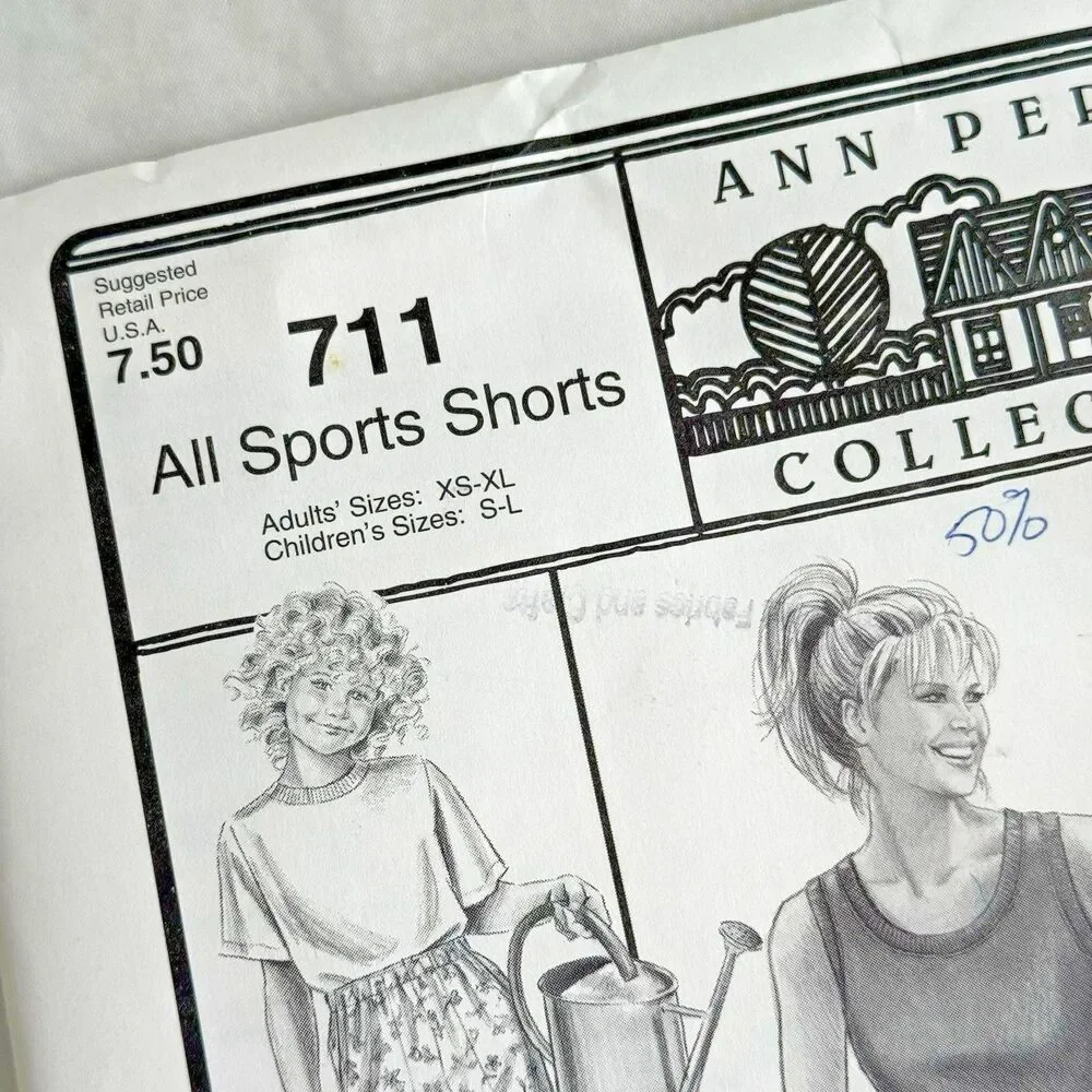 Vtg Stretch & Sew 711 Sewing Pattern ALL SPORTS Shorts & Swim Trunks Kids Adults